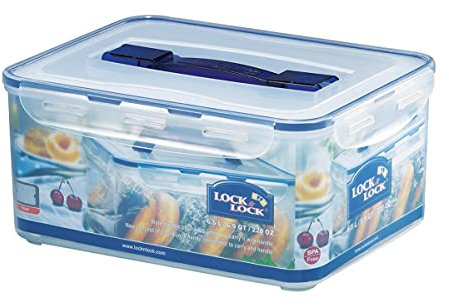 LocknLock PP Classic Aufbewahrungsbox luftdicht mit Griff & Ablaufgitter| 6,5L | 29,5 x 23 x 13,8 cm | 100 % luft- und wasserdichter Vorratsbehälter mit Deckel | Gefrierfeste Aufbewahrungsdose