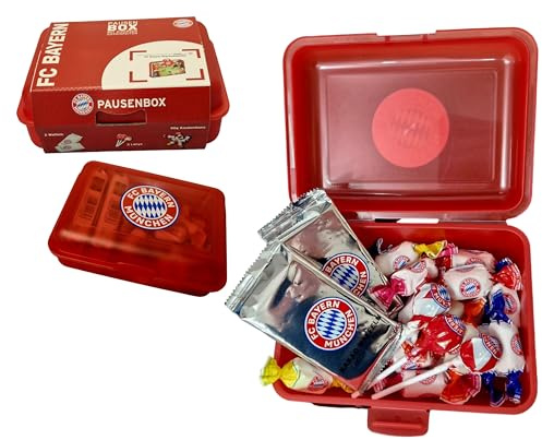 FC Bayern München Brotdose gefüllt mit Süßigkeiten Lunchbox FCB