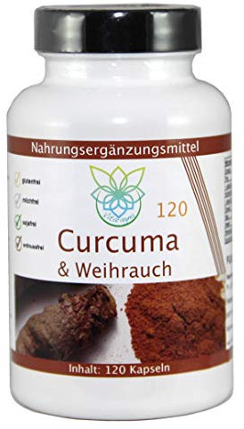 VITARAGNA Curcuma und Weihrauch 120 Kapseln Qualitätsprodukt mit Kurkuma-Extrakt und Weihrauch-Extrakt, Kurkuma Kapseln