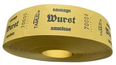 TAMLED Bonrolle Wurst 1000 perforierte Abrisse fortlaufend nummeriert