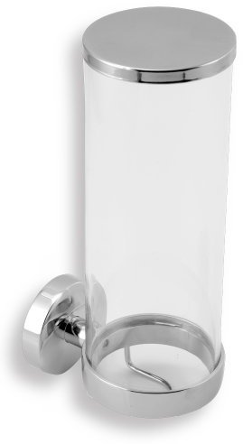 Distributeur de Tampon de Maquillage de Coton Pad Support Rond à-Montage Mural Chrome Neuf