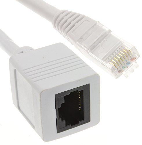 kenable Réseau CAT6 UTP Ethernet RJ45 d'extension Rallonge Male/Female câble Blanc 5 m [5 mètre/5m]