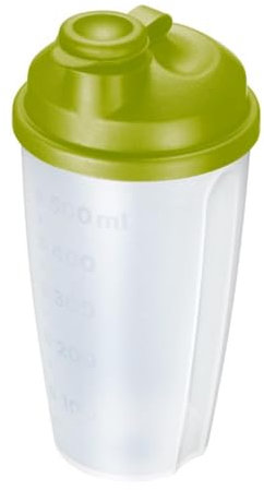 Westmark Dispensador de aderezos/Shaker con Escala de medición, Disco mezclador extraíble y Boquilla cerrada, Capacidad: 0,5 l, Plástico, Sin BPA, Mezcla, Color: translúcido/verde, 2435227A