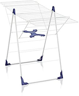 Leifheit Séchoir à linge Classic 200 Flex, étendoir à linge résistant aux intempéries avec hauteur réglable, sèche linge avec longueur d'étendage de 20 mètres, séchoir sur pied pliable