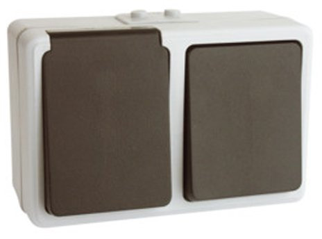 Electro DH Base Enchufe Schuko Superficie Estanco con Conmutador IP54