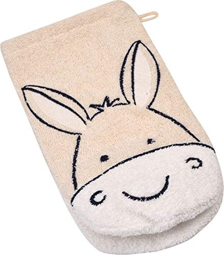 Wörner Kinder-WaschhandschuhEsel Frottier natur Größe 15x21 cm