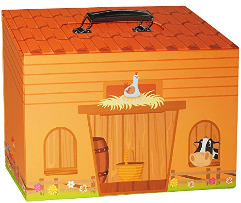 alles-meine.de GmbH Koffer - Bauernhof - Geschenk für eine Reise, Umzug, Renovierung & Haus - Pappkoffer - Puppenkoffer Kinderkoffer - Kinder - Pappe Karton - Spielekoffer - ..