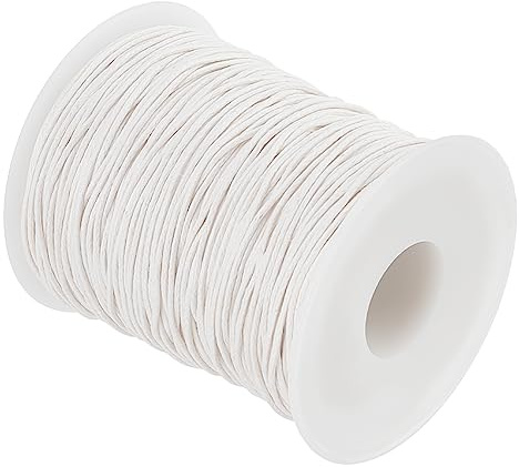 PandaHall 100 yards1 mm vaxad bomullssnöre, vitt vaxat snöre, vaxtråd, pärlor, snöre för armband, halsband, smycken, tillverkning, pärlor, makramé