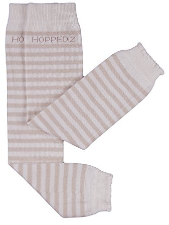 Hoppediz Babystulpen aus Bio-Baumwolle, Baby Leg Warmers, Einheitsgröße, creme sand gestreift