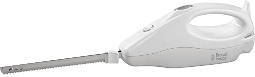 Russell Hobbs Food Collection Electric Carving Knife with dual serated 203mm stainless steel blades, Power & blade release button, Dishwasher safe blades, Easy wrap cord storage, 120W, 13892