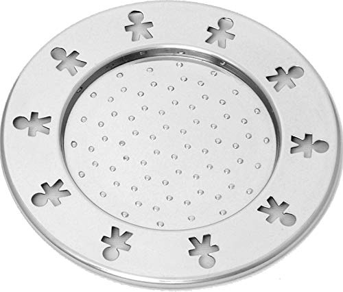 Alessi AKK80/13 Mini Girotondo, Glasuntersetzer, feuchtigkeitabstossend aus Edelstahl 18/10 glänzend poliert