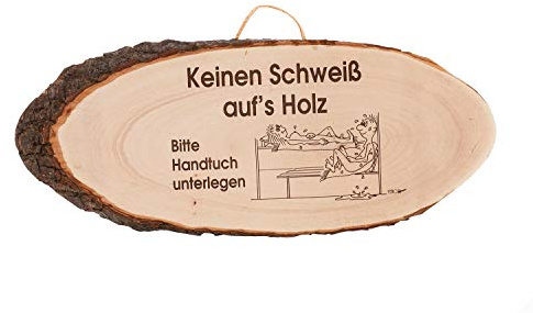 eliga Rindenscheibe KeineinSchweiß auf's Holz 34 x 19 cm