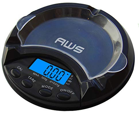 American Weigh Scale AT Series Ashtray Scale, Black, 500 X 0.1 G (ATS-500-PL)