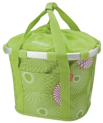 KlickFix Damen Klappkorb Bikebasket Crystals Lenkerkorb, Lime Grün, 26 x 35 38 cm EU