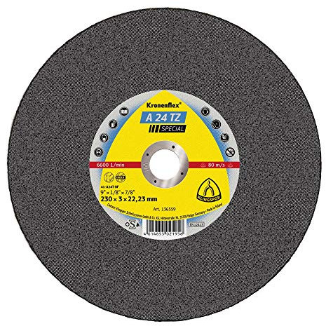 KLINGSPOR 136558A 136558 A 24 TZ Lot de 25 disques à tronçonner droits 180 x 3 x 22,23 mm