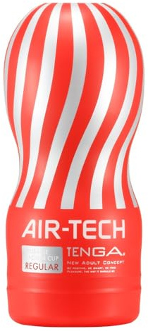 TENGA Air Tech Regular, Funda Masturbadora, 6.9 × 15.5 x 6.9 cm, Color Rojo / Gris - 235 gr