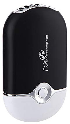 ThreeH Ventilateur portatif de climatiseur Rechargeable d'USB de Mini Ventilateur intégré de Bureau de Batterie de Li-ION portatif F015,Black