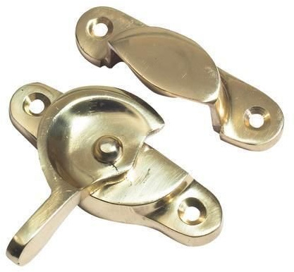 Solid Polished Brass Fitch Fastener SASH Window FASTNER Handle Lock