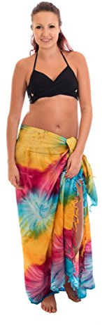 Ciffre Ca 44 Modelle Sarong Pareo Dhoti Lunghi ca. 170cm x 110cm Handbemalt Tie Dye Batik Wickelrock Strandtuch Tuch Viele Modelle Kräftige Farben Original