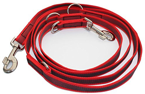 Activity4Dogs Anti-Slip Hundeleine aus Nylon | rutschfest | 2,80 m lang | 4-Fach verstellbare Führleine | für mittelgroße und große Hunde | Rot | Made in Germany