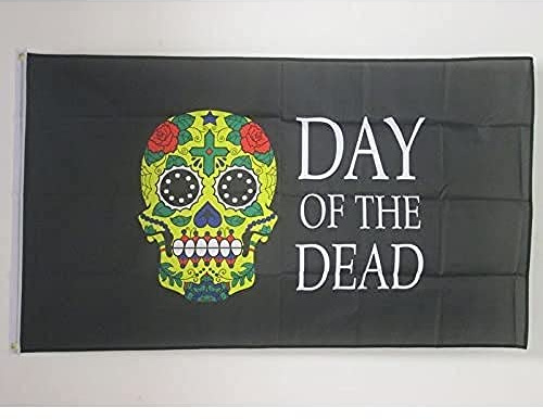 AZ FLAG - Flagge Pirate Day Of The Dead - 150x90 cm - Piraten Totenkopf Fahne 100% Polyester mit Messing-Ösen - 110g
