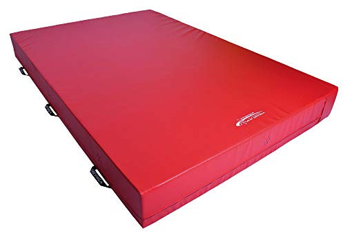 Grevinga Weichbodenmatte RG 23/25 kg/m³ nach DIN EN 12503-1 Typ 8 | Fallschutz | Turnmatte | Weichboden (300 x 200 x 50 cm, Rot)
