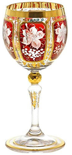 Likörkelch Schnapsglas Likörglas Ruby Grape 60 ml aufwendig Handbemalt Hochwertiges Glas