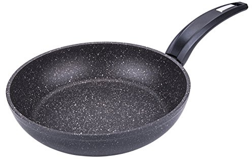 Moneta Hercules Padella Antiaderente Stone, Alluminio Rivestito, Nero, 24 cm