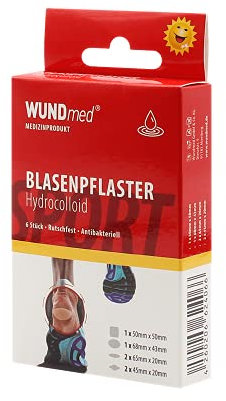 4x Blasenpflaster 24 Stück Blasen Pflaster, 4 Packungen Blasenpflaster mit je 6 Stück 24 Pflaster