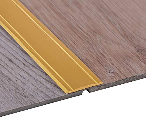 Gedotec Övergångsprofil aluminium mässing anodiserad superplatt, övergångsskena, självhäftande 2 000 mm x 30 mm x 1,75 mm (L x B x H) premium industriell kvalitet