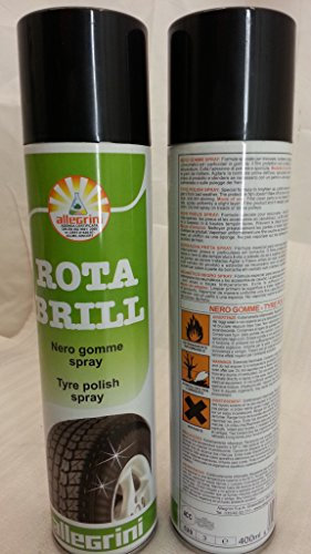1 rota brill NERO GOMME lucido Spray Bomboletta 400 ml