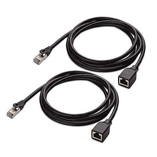 Cable Matters 10Gbps 2-Pack Shielded Cat 6 Ethernet Extension Cable - 6ft (Shielded Ethernet Extender, Cat6 Extension Cable)