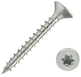 500 Spanplattenschrauben 4,0x30 Edelstahl A2 V2A VA Torx Vollgewinde Holz | Edelstahlschrauben Spanplattenschrauben mit Senkkopf, Holzschrauben, Holzbauschraube, Universalschrauben mit verstärktem Kopf