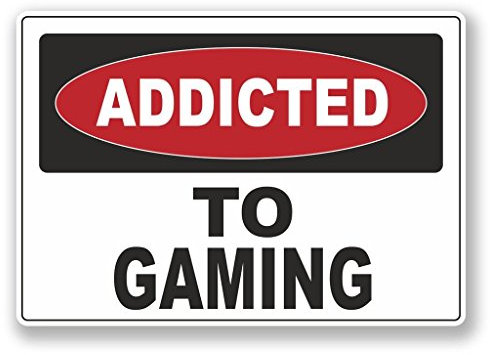 2 x 30cm/300mm Addicted to Gaming Vinyl Sticker Decal Laptop Travel Luggage Car iPad Sign Fun #6541