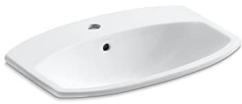 KOHLER K-2351-1-0 Cimarron Self-Rimming Bathroom Sink, White