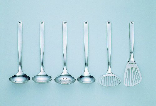 Sori Yanagi Ustensile de cuisine conçu simple et facile à utiliser, Tsubamesanjo en acier inoxydable, batteur de beurre, spatule, écumoire, louche, louche, grande louche M, passe au lave-vaisselle,