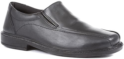 Pavers Men's Wide Fit Leather Slip-On Footwear in Black - Expertly Crafted for Premium Comfort & Classic Style - Ideal Smart Shoes - Size UK 9 / EU 42