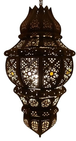 Marrakesch Orientalisk lampa, pendellampa, rostfärgad Abal E27, lamphållare | marockansk design, hängande lampa från Marocko, orientaliska lampor för vardagsrum, kök eller hängande över matbordet