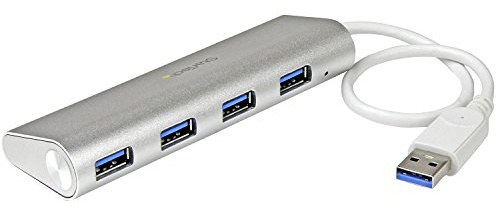 StarTech Hub USB-A 4 Ports 5Gbps, Ethernet GbE, Bus (ST43004UA) | Dock, USB 3.2, Gigabit Ethernet RJ45, Design robuste, Portable pour PC portable