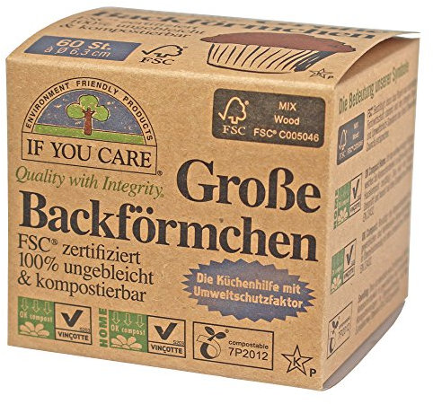 If You Care Lot de 60 petits moules à muffins 100% non blanchis en papier FSC