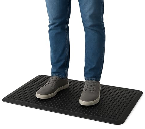 Vivol Ergonomische Arbeitsplatzmatte 60x90 cm - Schwarz Anti Ermüdungsmatte - 15mm Noppen - rutschfeste Antiermüdungs Matte - Stehmatten für Arbeitsplatz