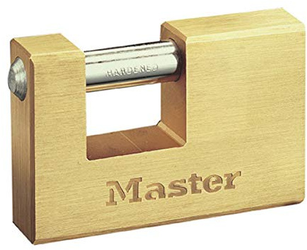 Master Lock 607EURD Cadenas Rectangulaire en Laiton Massif à Clé, Doré, 7,5 x 7,6 x 1,5 cm