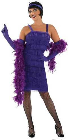 Fun Shack Lila 20er Jahre Kostüm, Fransenkleid für Damen, Charlston Kleid Damen - In 5 Größen erhältlich - XXL