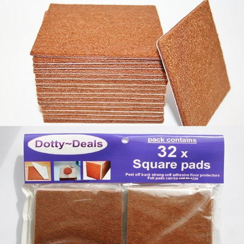 32x Square Self Adhesive Felt Floor Protector Pads.