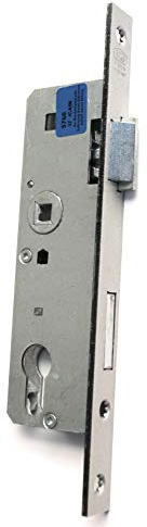 BKS Einsteck-Glastürschloß Nummer 7 PZW, Dorn 35/72/8 mm, Din Rs, Stulp 20 x 235 mm kantig, nickel/silber, 00071014