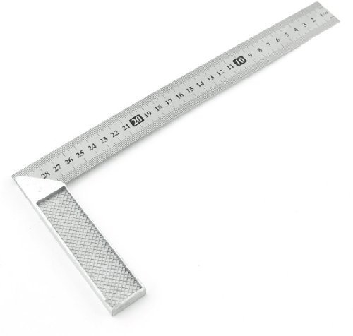 sourcing map L Quadrat Edelstahl 90 Grad Doppelseitiges Winkel Messlayout Werkzeug Tischler Ingenieur 30cm