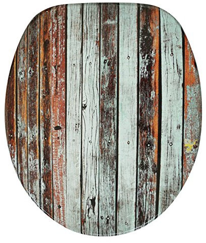 Sanilo WC Sitz mit Absenkautomatik, hochwertiger Toilettendeckel, einfache Montage, stabile Scharniere, Antik