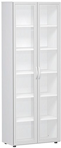 Gera Möbel Schranksystem Flex Flügeltürenschrank, Drehtürenschrank, Holzdekor, weiß, 80 x 42 x 216 cm