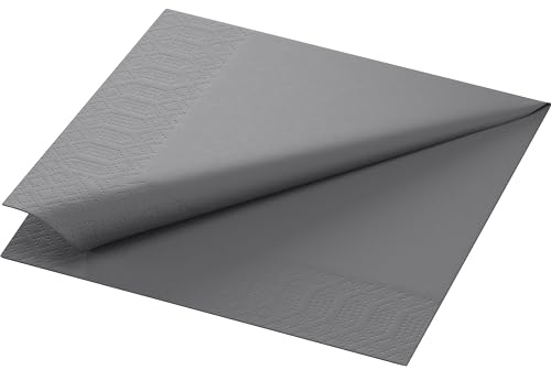 Duni Servietten 3lagig Tissue Uni granitgrau, 33 x 33 cm, 250 Stück