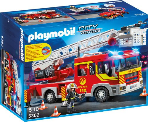 PLAYMOBIL 5362 Feuerwehr-Leiterfahrzeug mit Licht und Sound